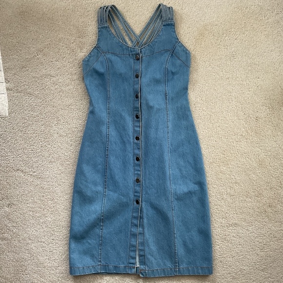 World Ciclon Service Dresses & Skirts - Vintage 90’s World Ciclon Service Denim Dress